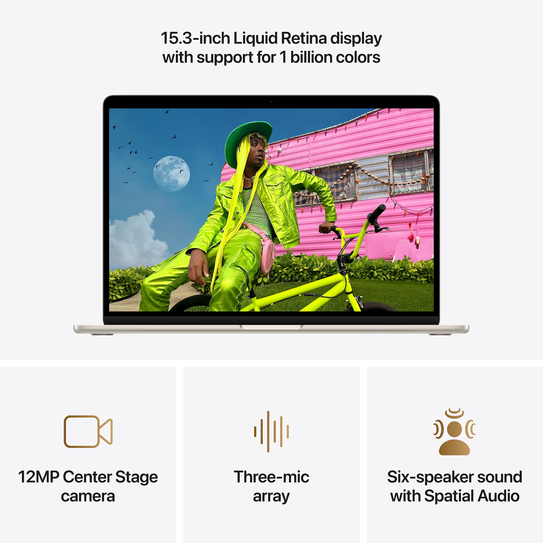 Apple MacBook Air 15,3" (M5 10C CPU, 10C GPU, 2026) 16Gb/512Gb (starlight) (MDVD4UA/A)