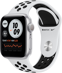 Apple Watch Nike Series 6 (GPS) 40mm Aluminum Case (silver) with Nike Sport Band (pure platinum/black) (M00T3)