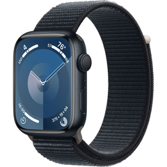 Apple Watch Series 9 (GPS) 45mm Aluminum Case (midnight) with Sport Loop (midnight) (MR9C3)