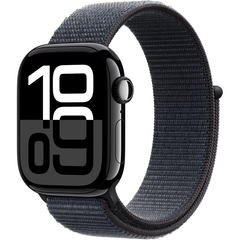 Apple Watch Series 10 (GPS) 42mm Aluminum Case (jet black) with Sport Loop (ink) (MWWG3QH/A)