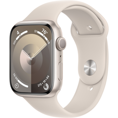 Apple Watch Series 9 (GPS) 45mm Aluminum Case (starlight) with Sport Band (starlight) - M/L (MR973)