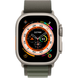 Apple Watch Ultra (GPS+Cellular) 49mm Titanium Case (natural) with Alpine Loop (green) (MNHJ3) Small, 130-160mm