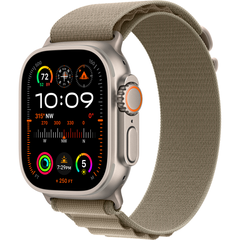 Apple Watch Ultra (2 Gen, 2023) (GPS+Cellular) 49mm Titanium Case (natural) with Alpine Loop (olive) - S (MREX3UL/A)