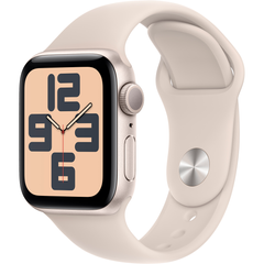 Apple Watch SE (2 Gen, 2022) (GPS) 40mm Aluminum Case (starlight) with Sport Band (starlight) - S/M (MR9U3QP/A)