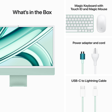 Apple iMac 24" (M3 8C CPU, 10C GPU, 2023) 8Gb/512Gb (green) (MQRP3UA/A)