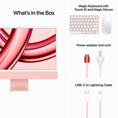 Apple iMac 24" (M3 8C CPU, 10C GPU, 2023) 8Gb/512Gb (pink) (MQRU3UA/A)