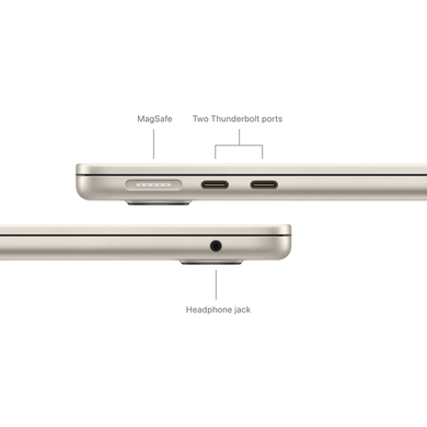 Apple MacBook Air 13,6" (M3 8C CPU, 8C GPU, 2024) 8Gb/256Gb (starlight) (MRXT3UA/A)