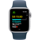 Apple Watch SE (2 Gen, 2022) (GPS) 40mm Aluminum Case (silver) with Sport Band (storm blue) - S/M (MRE13QP/A)