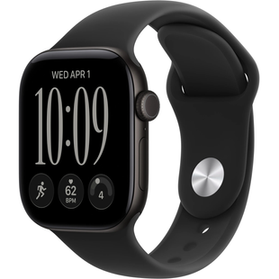 Apple Watch Series 12 (GPS) 42mm Aluminum Case (black) with Sport Band (black) - S/M, 130-180mm (MJEA4RK/A)
