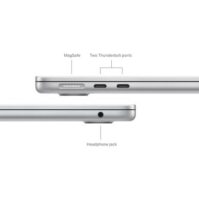 Apple MacBook Air 13,6" (M3 8C CPU, 8C GPU, 2024) 8Gb/256Gb (silver) (MRXQ3UA/A)