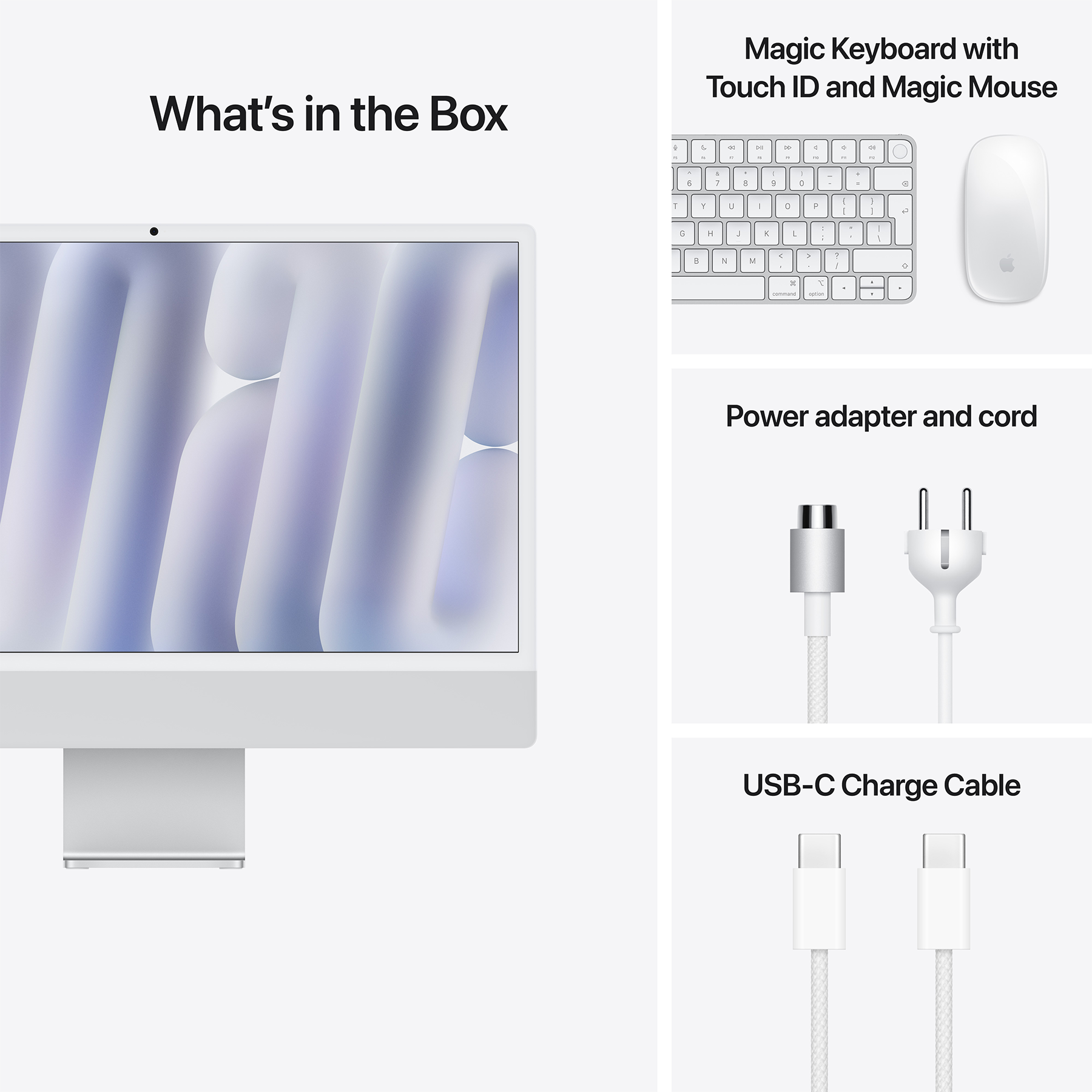 Apple iMac 24" (M4 10C CPU, 10C GPU, 2024) 16Gb/512Gb (silver) (MWUV3UA/A)