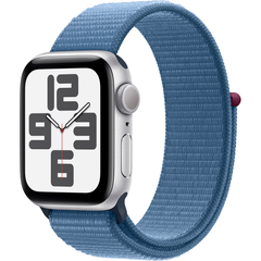Apple Watch SE (2 Gen, 2022) (GPS) 40mm Aluminum Case (silver) with Sport Loop (winter blue) (MRE33QP/A)