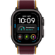 Apple Watch Ultra (4 Gen, 2026) (GPS+Cellular) 49mm Titanium Case (black) with Trail Loop (burgundy) - M/L, 145-220mm (MJC44QI/A)