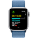 Apple Watch SE (2 Gen, 2022) (GPS) 40mm Aluminum Case (silver) with Sport Loop (winter blue) (MRE33QP/A)