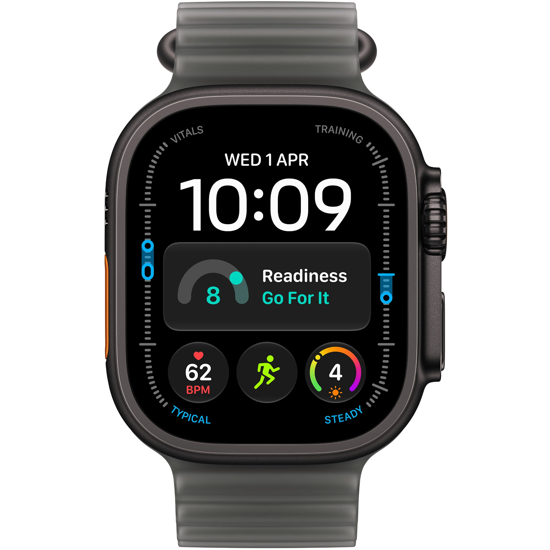 Apple Watch Ultra (4 Gen, 2026) (GPS+Cellular) 49mm Titanium Case (black) with Ocean Band (translucent black) - One Size, 130-200mm (MJAY4QI/A)