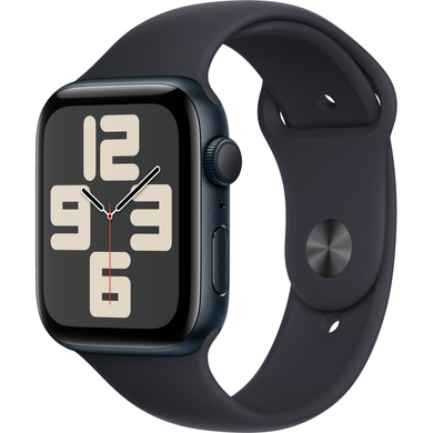 Apple Watch SE (2 Gen, 2022) (GPS) 44mm Aluminum Case (midnight) with Sport Band (midnight) - S/M (MRE73QP/A)