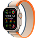 Apple Watch Ultra (2 Gen, 2023) (GPS+Cellular) 49mm Titanium Case (natural) with Trail Loop (orange/beige) - S/M (MRF13UL/A)