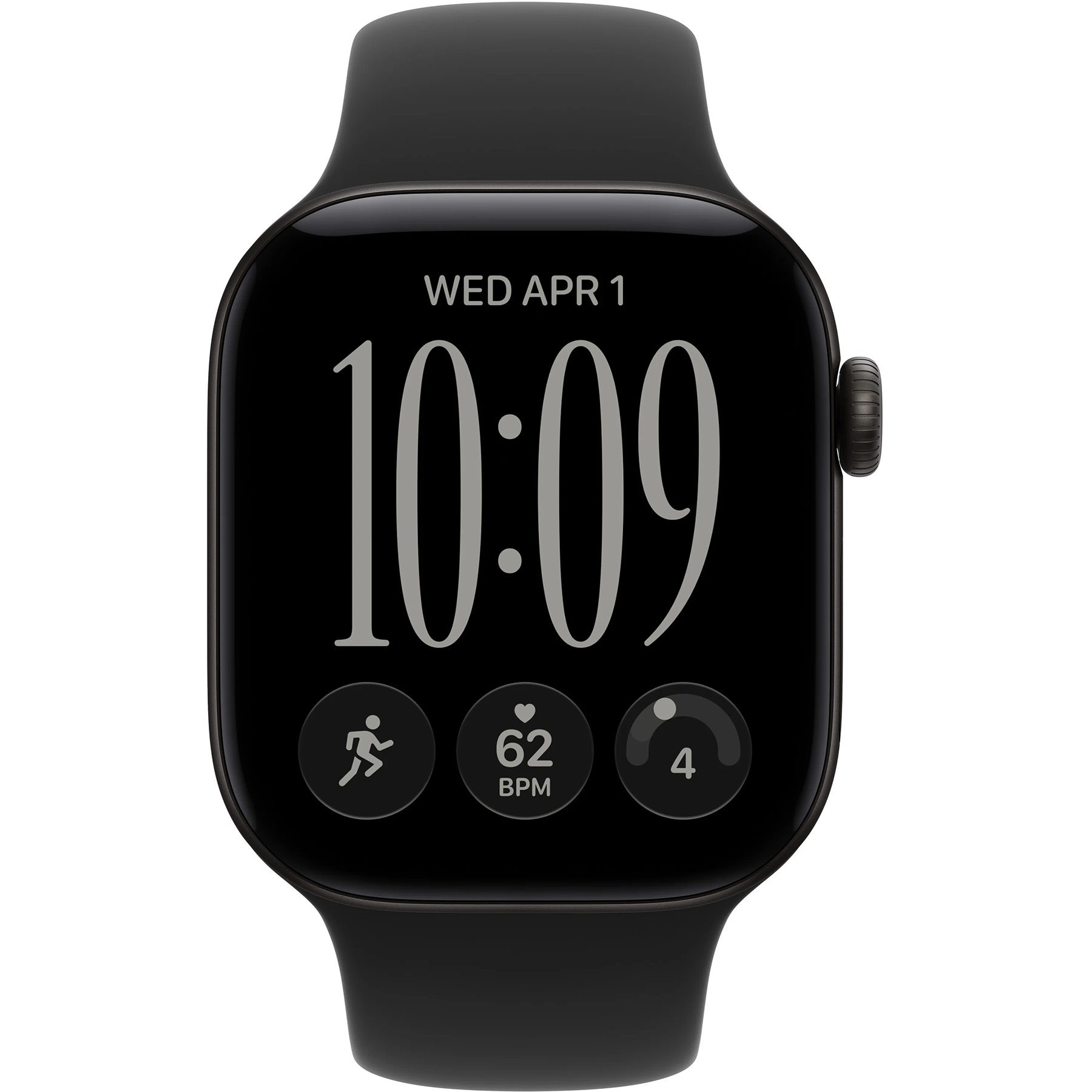 Apple Watch Series 12 (GPS) 42mm Aluminum Case (black) with Sport Band (black) - M/L, 150-200mm (MJEC4RK/A)