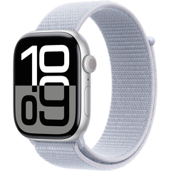 Apple Watch Series 10 (GPS) 46mm Aluminum Case (silver) with Sport Loop (blue cloud) (MWWN3QH/A)