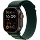 Apple Watch Ultra (2 Gen, 2024) (GPS+Cellular) 49mm Titanium Case (black) with Alpine Loop (dark green) - S (MX4Q3UL/A)