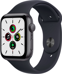 Apple Watch SE (GPS) 44mm Aluminum Case (space gray) with Sport Band (midnight) (MKQ63)