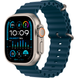 Apple Watch Ultra (2 Gen, 2023) (GPS+Cellular) 49mm Titanium Case (natural) with Ocean Band (blue) (MREG3UL/A)