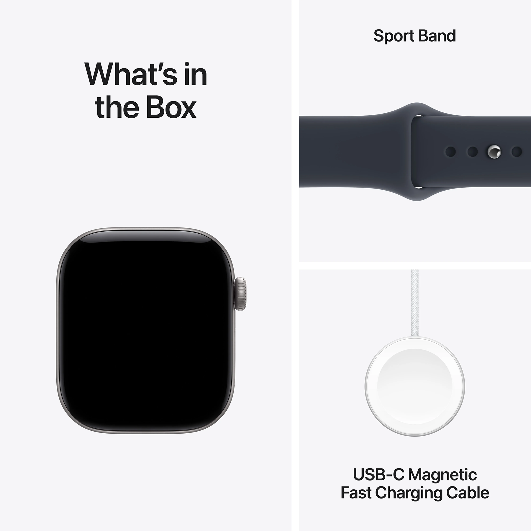 Apple Watch Series 12 (GPS) 42mm Aluminum Case (space grey) with Sport Band (navy blue) - M/L, 150-200mm (MJE94RK/A)