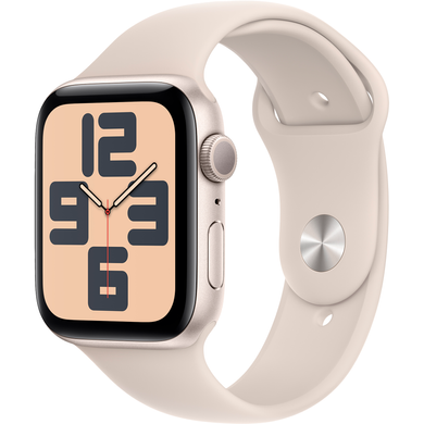 Apple Watch SE (2 Gen, 2023) (GPS) 44mm Aluminum Case (starlight) with Sport Band (starlight) - S/M (MRE43QP/A)