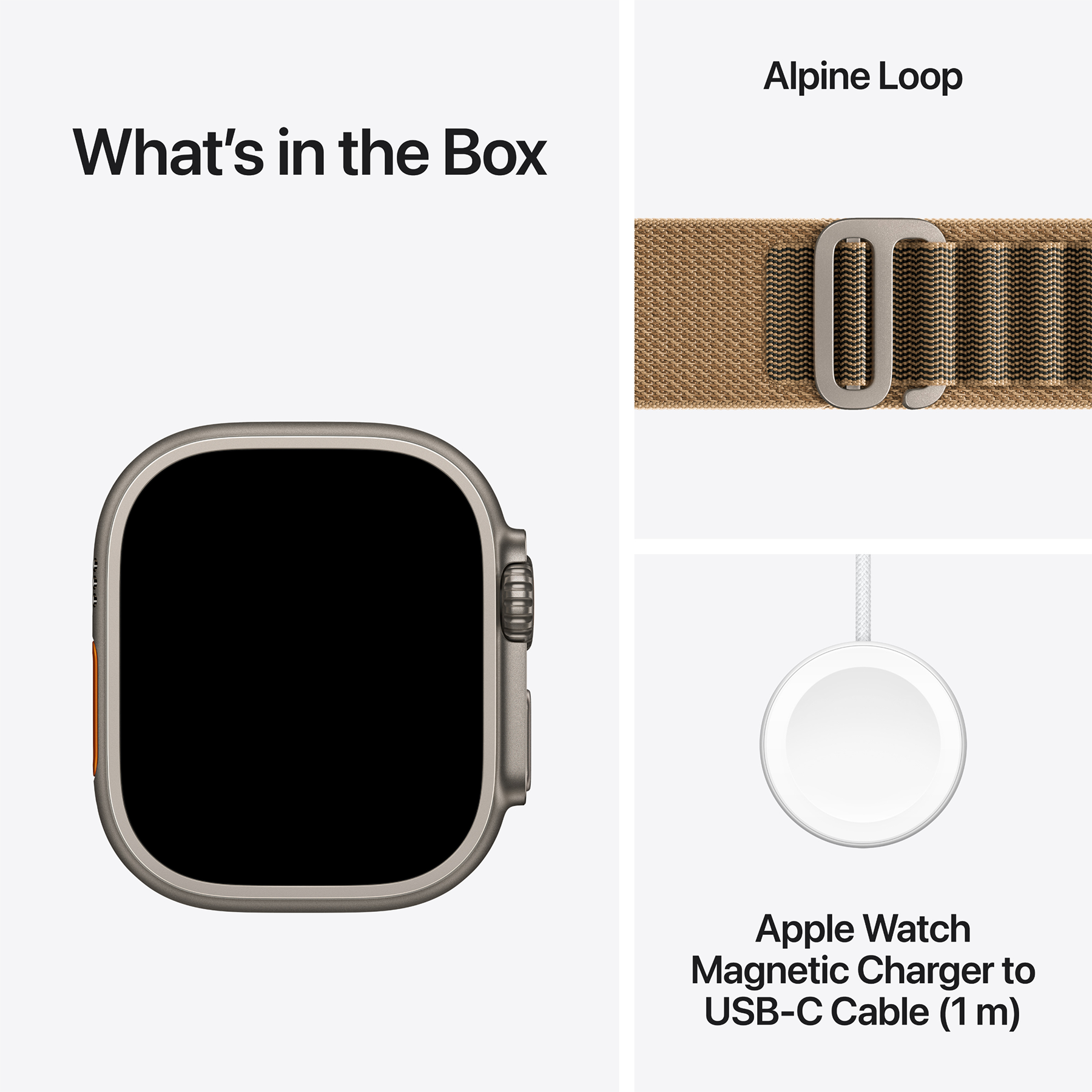 Apple Watch Ultra (4 Gen, 2026) (GPS+Cellular) 49mm Titanium Case (natural) with Alpine Loop (desert) - S, 130-160mm (MJAE4QI/A)