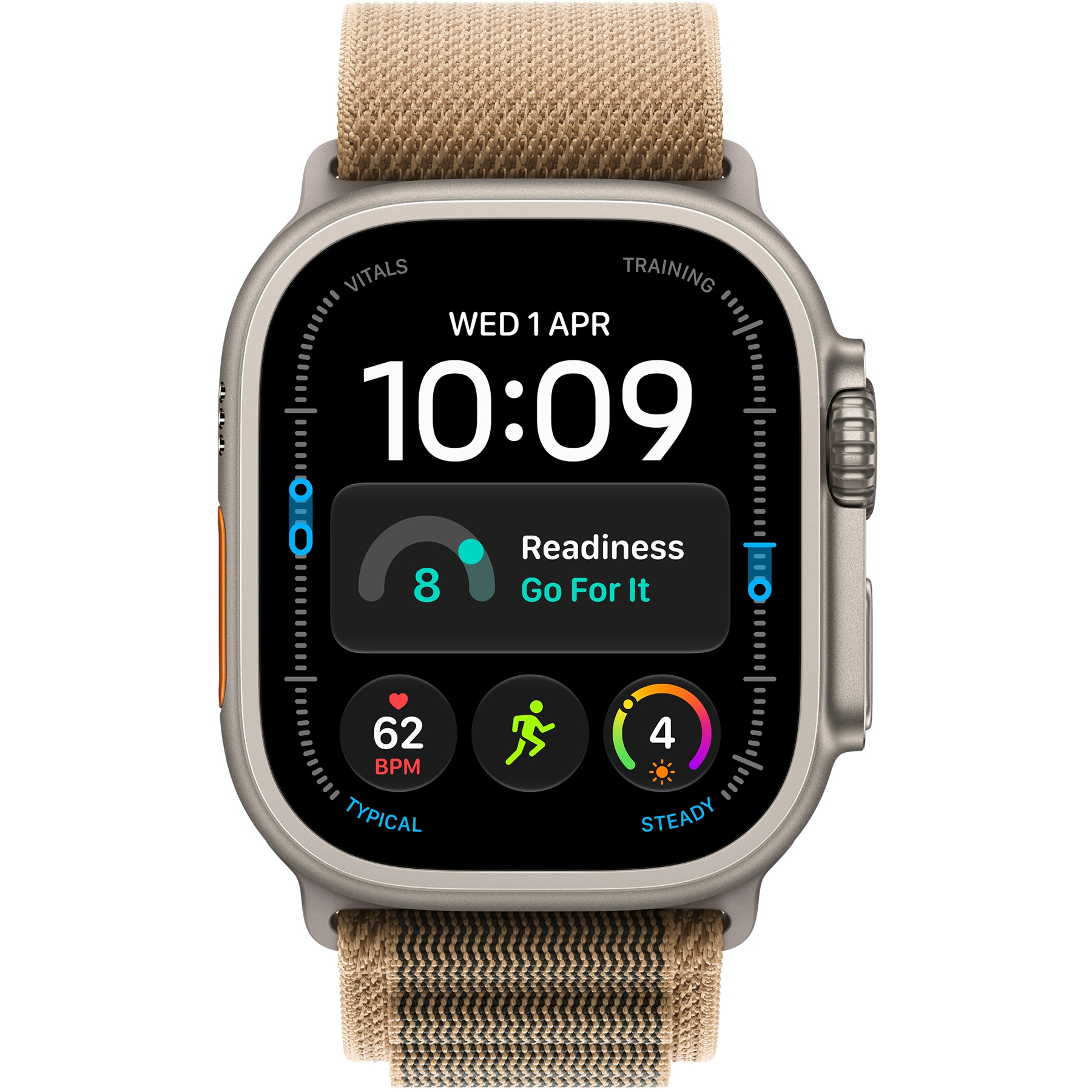 Apple Watch Ultra (4 Gen, 2026) (GPS+Cellular) 49mm Titanium Case (natural) with Alpine Loop (desert) - M, 145-190mm (MJAF4QI/A)