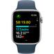 Apple Watch SE (2 Gen, 2022) (GPS) 44mm Aluminum Case (silver) with Sport Band (storm blue) - S/M (MREC3QP/A)