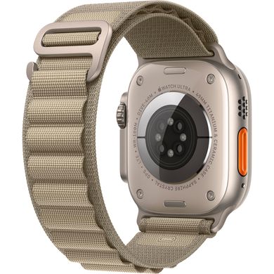 Apple Watch Ultra (2 Gen, 2023) (GPS+Cellular) 49mm Titanium Case (natural) with Alpine Loop (olive) - S (MREX3)