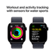 Apple Watch Series 10 (GPS) 42mm Aluminum Case (jet black) with Sport Loop (ink) (MWWG3)