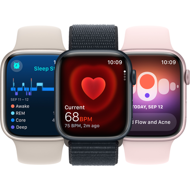 Apple Watch Series 9 (GPS) 45mm Aluminum Case (midnight) with Sport Band (midnight) - S/M (MR993)