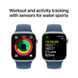 Apple Watch Series 10 (GPS) 42mm Aluminum Case (silver) with Sport Band (denim) - M/L (MWWC3)