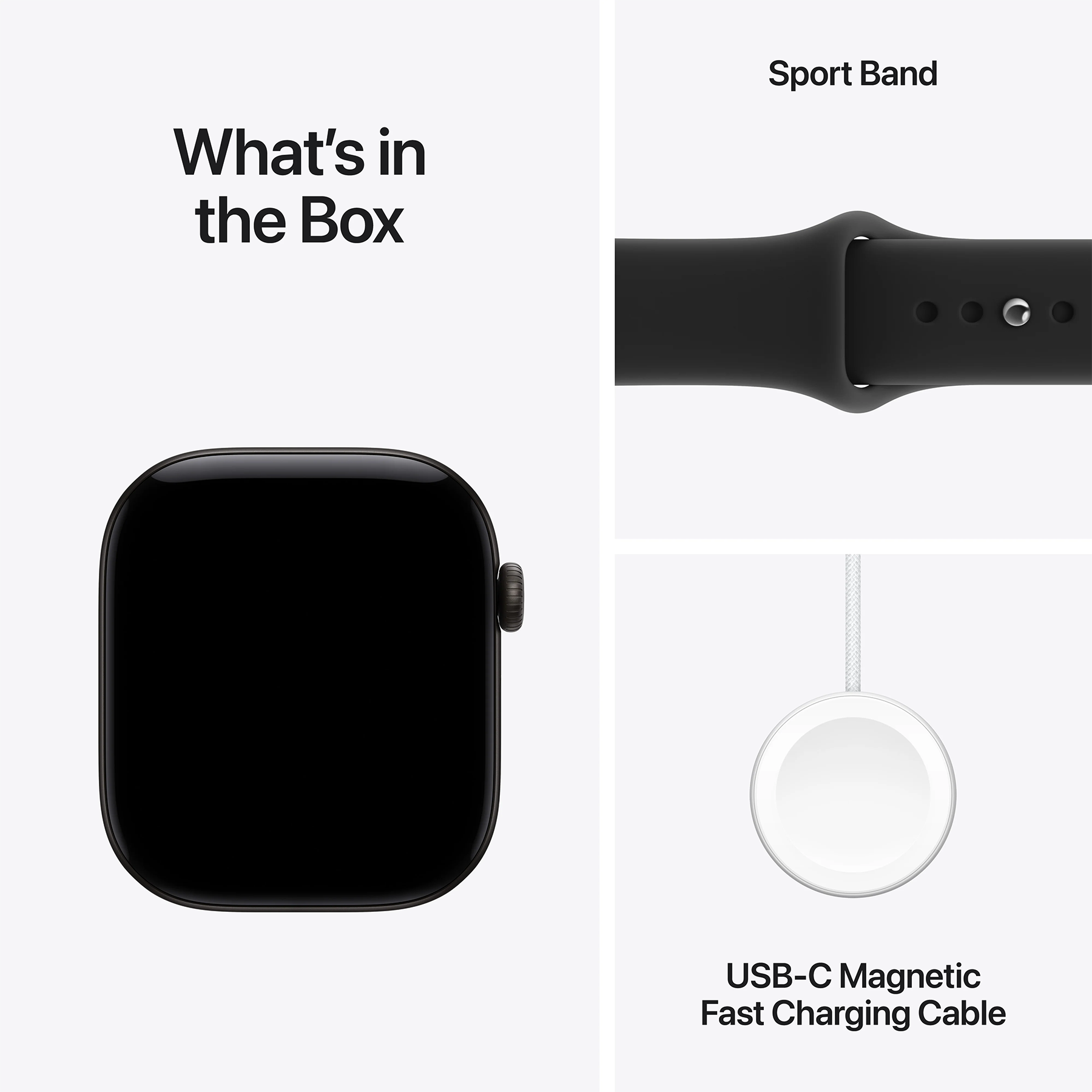 Apple Watch Series 12 (GPS) 46mm Aluminum Case (black) with Sport Band (black) - M/L, 160-210mm (MJEL4RK/A)