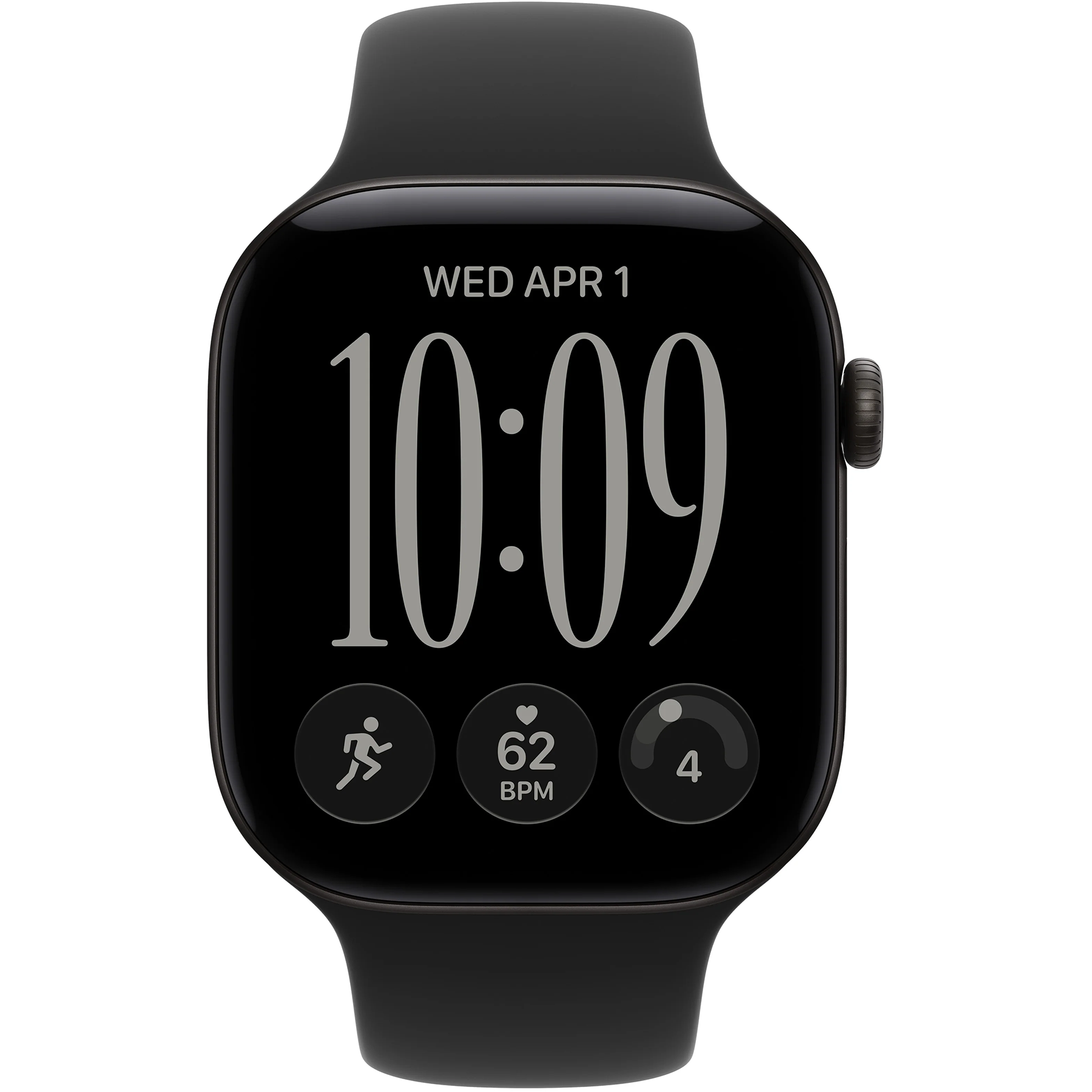 Apple Watch Series 12 (GPS) 46mm Aluminum Case (black) with Sport Band (black) - M/L, 160-210mm (MJEL4RK/A)