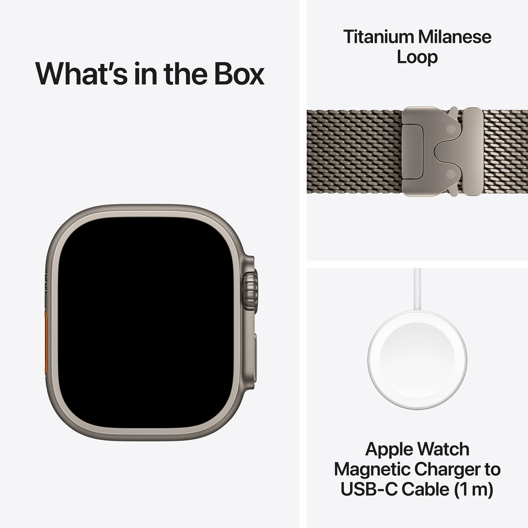 Apple Watch Ultra (4 Gen, 2026) (GPS+Cellular) 49mm Titanium Case (natural) with Titanium Milanese Loop (natural) - M, 155-185mm (MJA94QI/A)