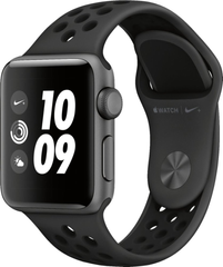 Apple Watch Nike Series 3 (GPS) 38mm Aluminum Case (space gray) with Nike Sport Band (black) (MTF12)