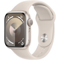 Apple Watch Series 9 (GPS) 41mm Aluminum Case (starlight) with Sport Band (starlight) - S/M (MR8T3QP/A)