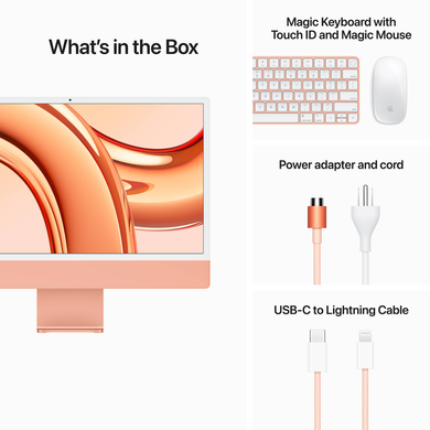 Apple iMac 24" (M3 8C CPU, 10C GPU, 2023) 8Gb/512Gb (orange) (Z19R00017)