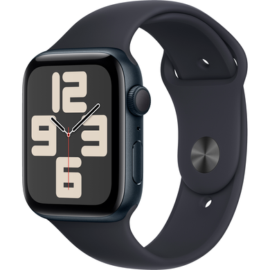 Apple Watch SE (2 Gen, 2023) (GPS) 44mm Aluminum Case (midnight) with Sport Band (midnight) - S/M (MRE73)