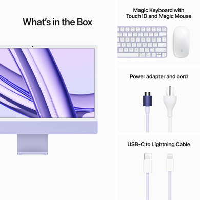 Apple iMac 24" (M3 8C CPU, 10C GPU, 2023) 8Gb/512Gb (purple) (Z19P00017)