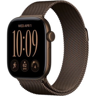 Apple Watch Series 12 (GPS+Cellular) 42mm Aluminum Case (dark bronze) with Milanese Loop (dark bronze) - One Size, 130-180mm (MKDK4RK/A)