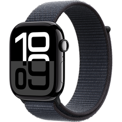 Apple Watch Series 10 (GPS) 46mm Aluminum Case (jet black) with Sport Loop (ink) (MWWR3)