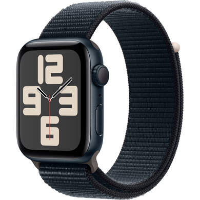 Apple Watch SE (2 Gen, 2023) (GPS) 44mm Aluminum Case (midnight) with Sport Loop (midnight) (MREA3)