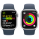 Apple Watch Series 9 (GPS) 41mm Aluminum Case (silver) with Sport Band (storm blue) - M/L (MR913QP/A)