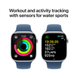 Apple Watch Series 10 (GPS) 46mm Aluminum Case (silver) with Sport Band (denim) - S/M (MWWL3)