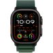 Apple Watch Ultra (2 Gen, 2024) (GPS+Cellular) 49mm Titanium Case (black) with Alpine Loop (dark green) - S (MX4Q3)