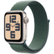 Apple Watch SE (2 Gen, 2024) (GPS) 40mm Aluminum Case (starlight) with Sport Loop (lake green) (MXEH3QH/A)